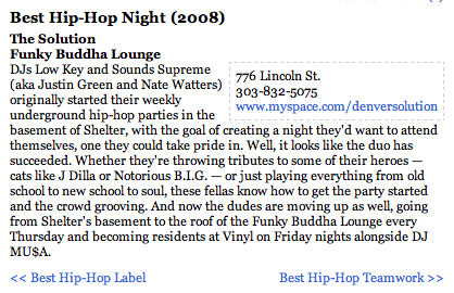 .:Westword's Best Hip Hop Night in Denver - 2008:.